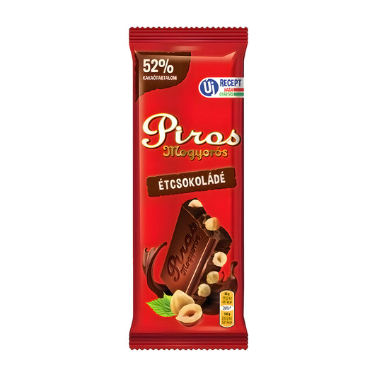 Piros Mogyoros dunkle Schokoladentafel, 80 g