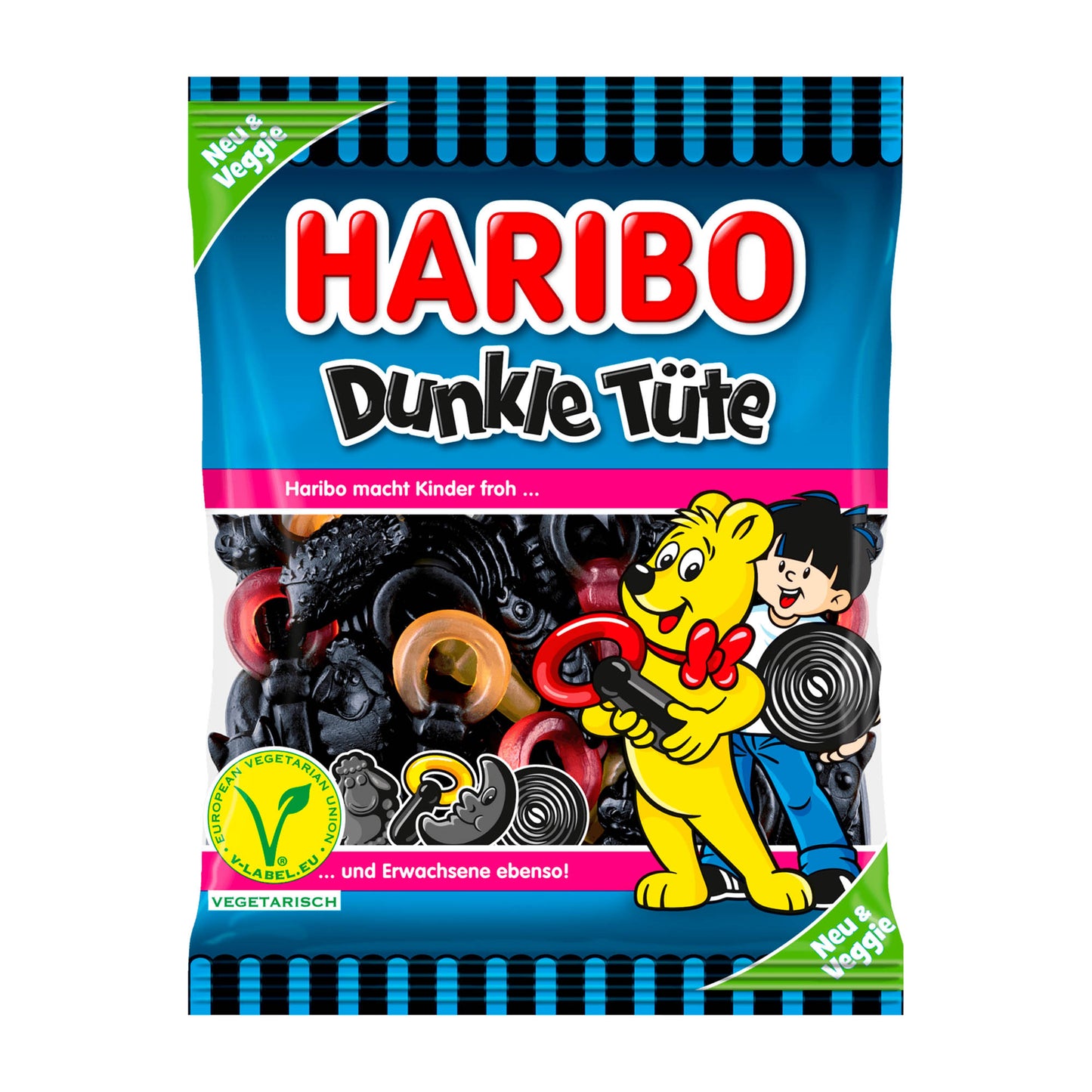 Haribo Dunkle Tüte Lakritzgummi, 175 g