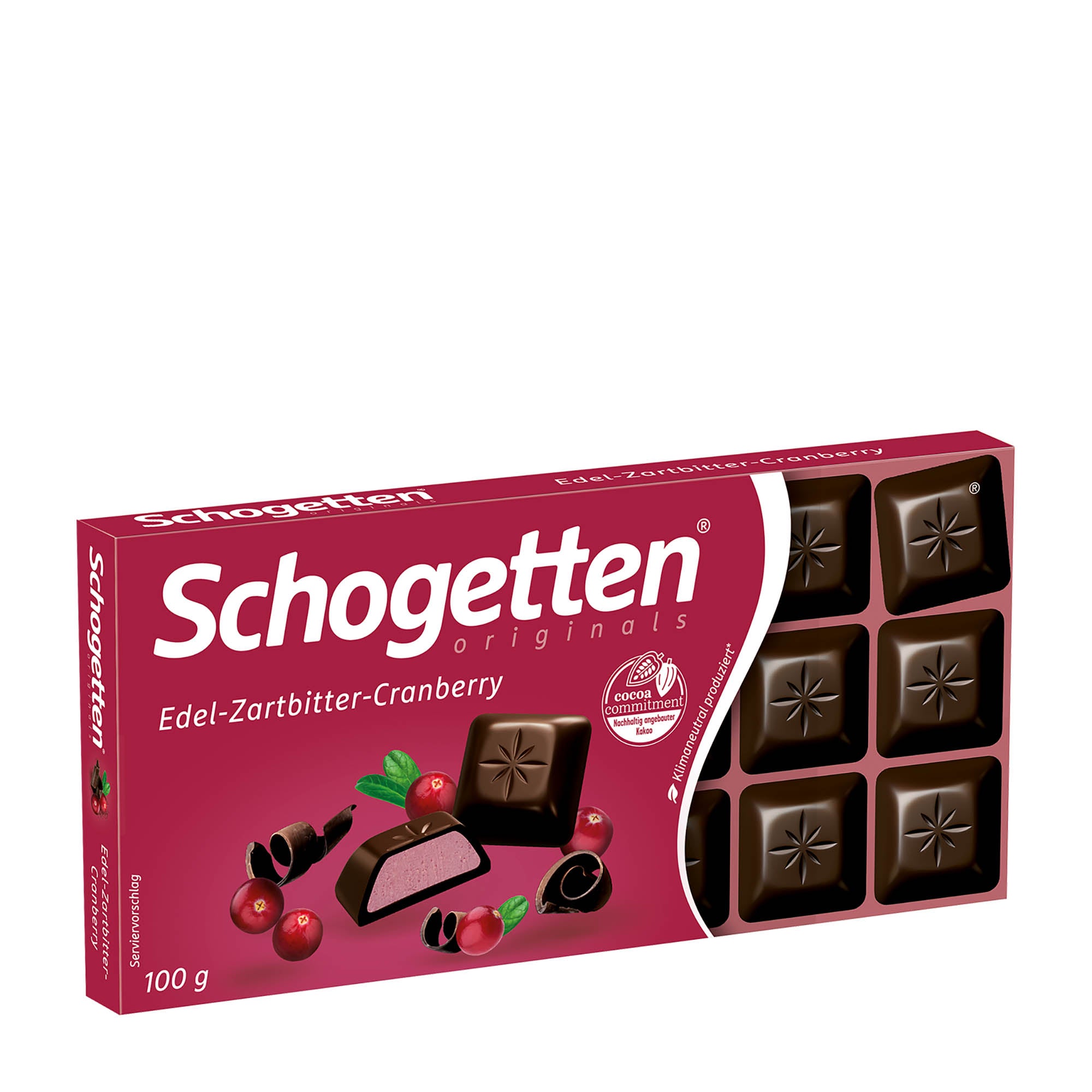 Schogetten Bouchées de chocolat noir aux canneberges, 100 g