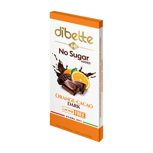 dibette Orange-Cacao dark chocolate bar, 80 g