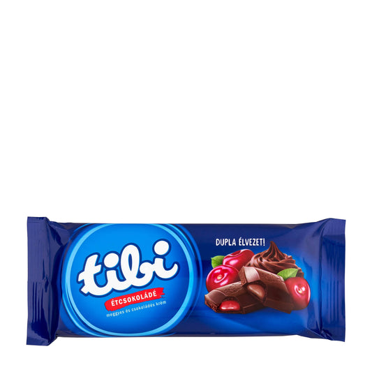 tibi Sauerkirsche & Schokoladencreme Dunkle Schokoladentafel, 90 g