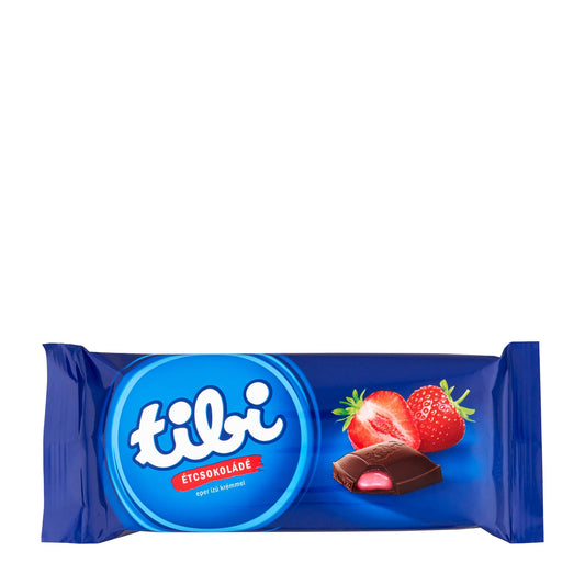 tibi Erdbeer-Creme Dunkelschokolade Tafel, 90 g