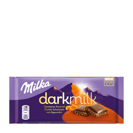 Milka darkmilk Salted Caramel Milk Chocolate Bar, 85 g