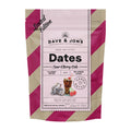 Dave & Jon's Dates Sour Cherry Cola packaging with pink and beige striped design