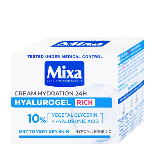 Mixa Hyalurogel Rich cream hydration for dry to very dry skin, 50 mL