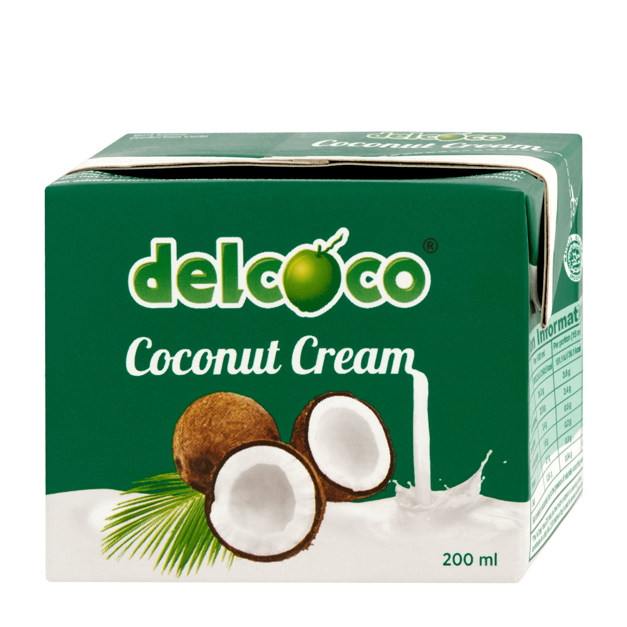 Delcoco Crème de noix de coco, 200 ml