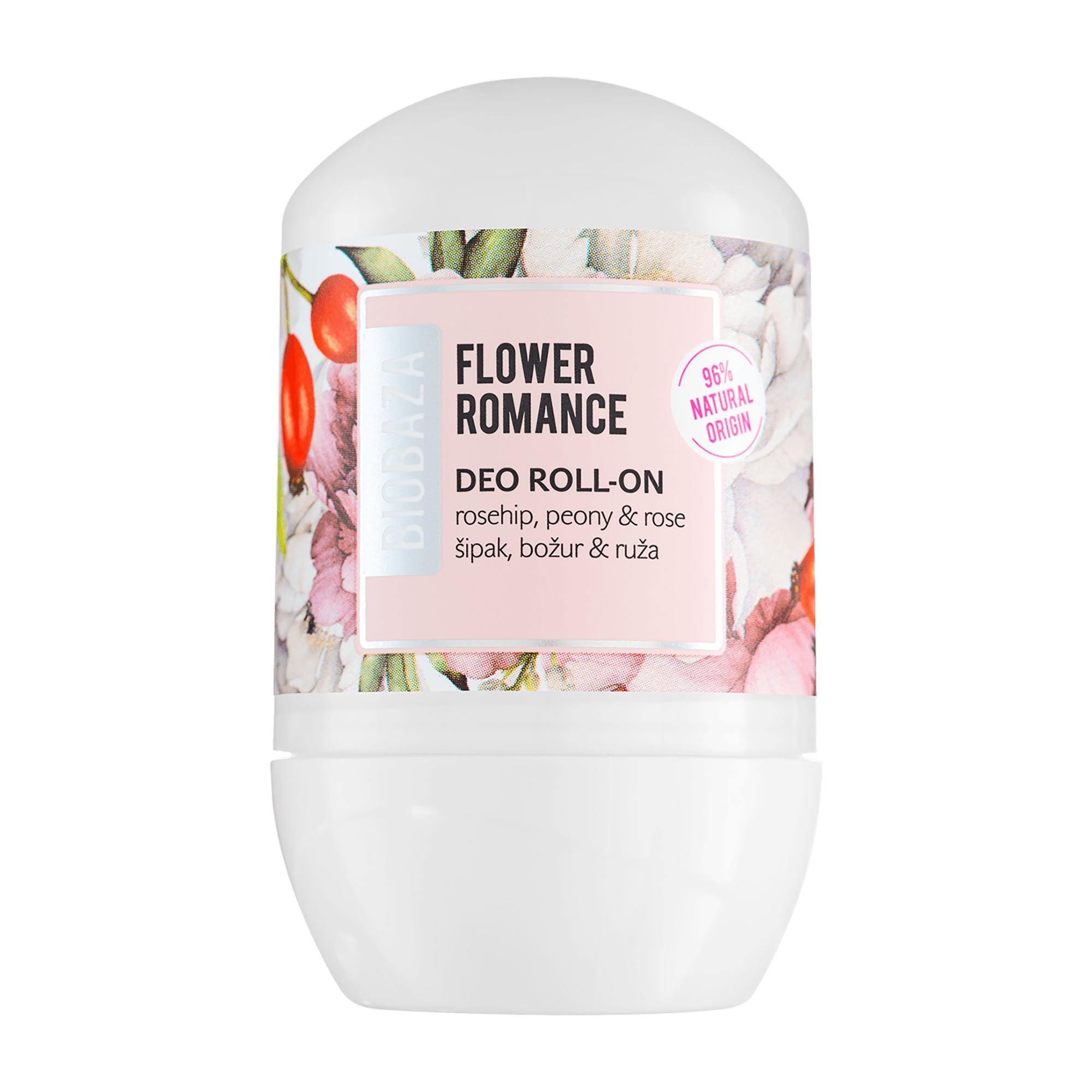 Biobaza Flower Romance deodorant roll-on, 50 mL