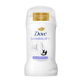 Dove invisible dry antiperspirant stick on a white background