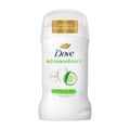 Dove advanced care deodorant stick with cucumber and green tea scent on a white background