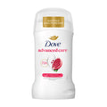 Dove advanced care pomegranate & lemon verbena antiperspirant stick with pomegranate and lemon verbena scent on a white background