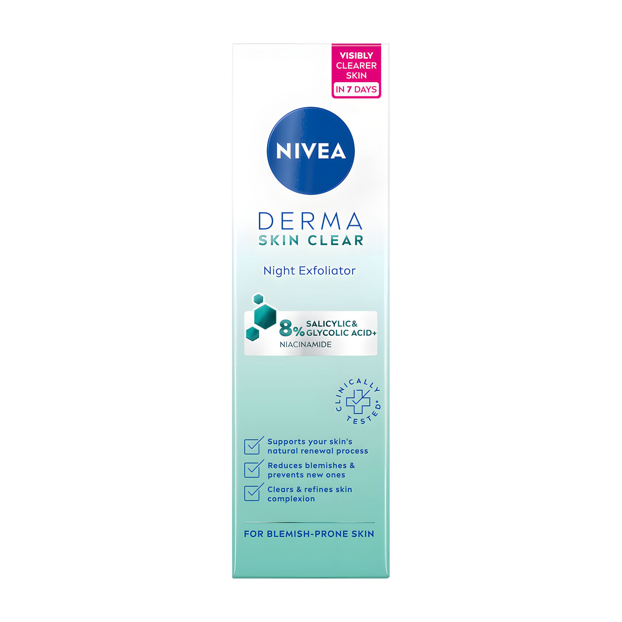 Nivea Derma Skin Clear night exfoliator for blemish-prone skin, 40 mL