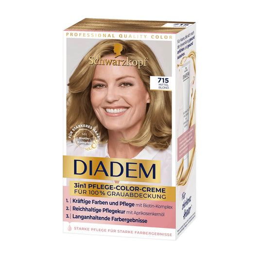 Schwarzkopf Diadem 715 Medium Blonde 3in1 care color cream