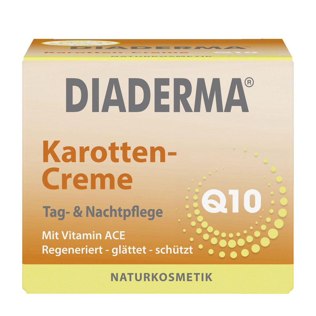 Diaderma Carrot Q10 face cream box on a white background