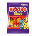 Haribo Dinos gummy candy package with cartoon characters on a white background