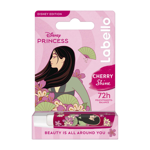 Labello Disney Princess Cherry Shine lip balm packaging on a white background.