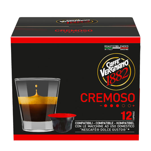 Caffe Vergnano Cremoso dolce gusto coffee capsules, 12 Count