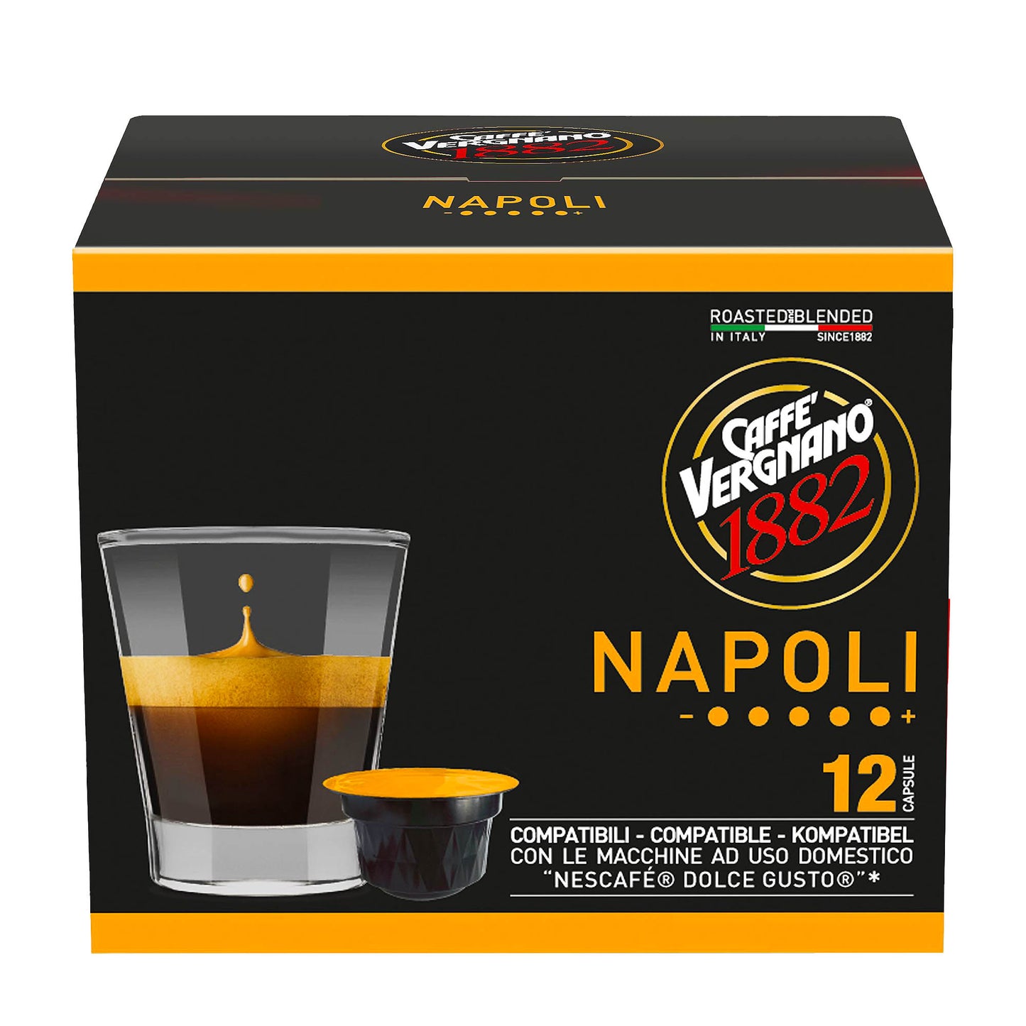 Caffe Vergnano Napoli dolce gusto coffee capsules, 12 Count