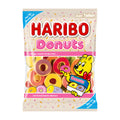 Haribo Donuts gummy candy package with a cartoon bear character on a white background