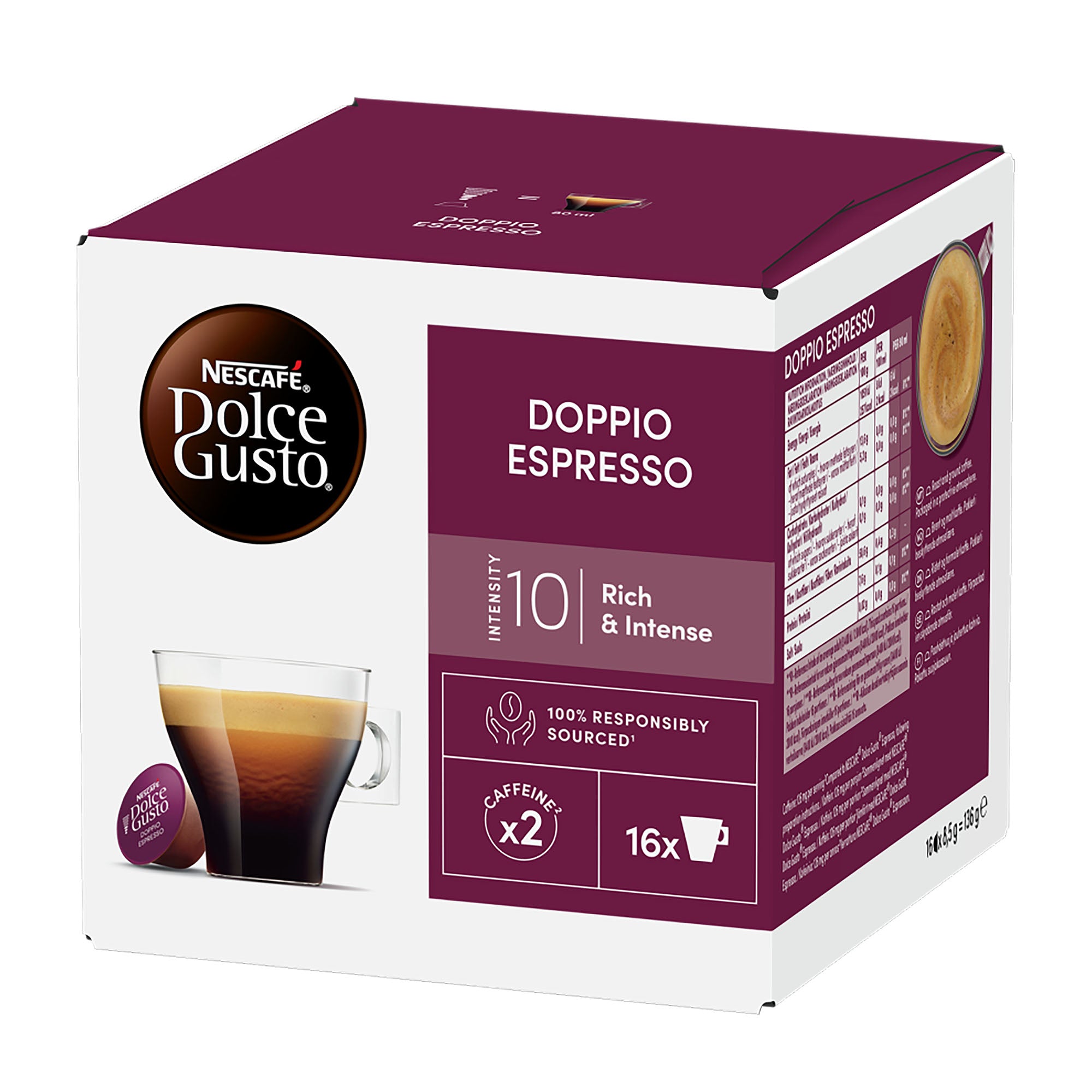 Nescafe Dolce Gusto Capsules de café Doppio Espresso, 16 tasses