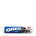 Packaging of Oreo Double Creme sandwich cookies showing the product name and weight, with images of the cookies on the front.