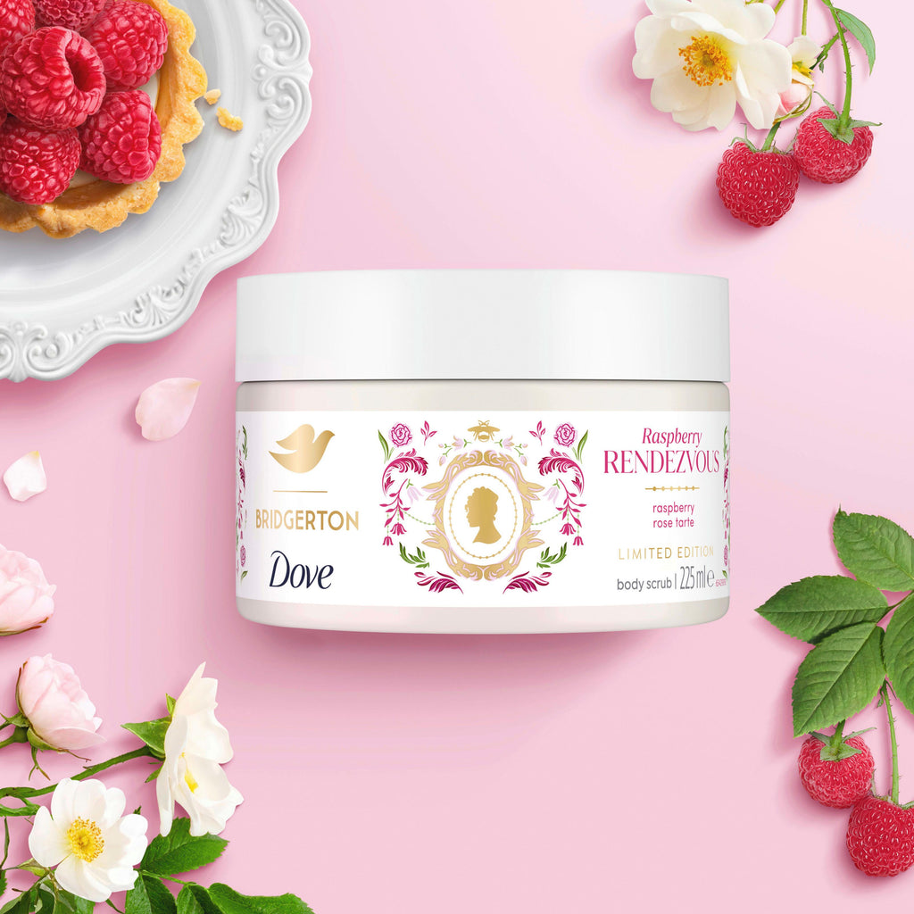 Dove Gommage Corps Bridgerton Raspberry Rendezvous, 225 ml