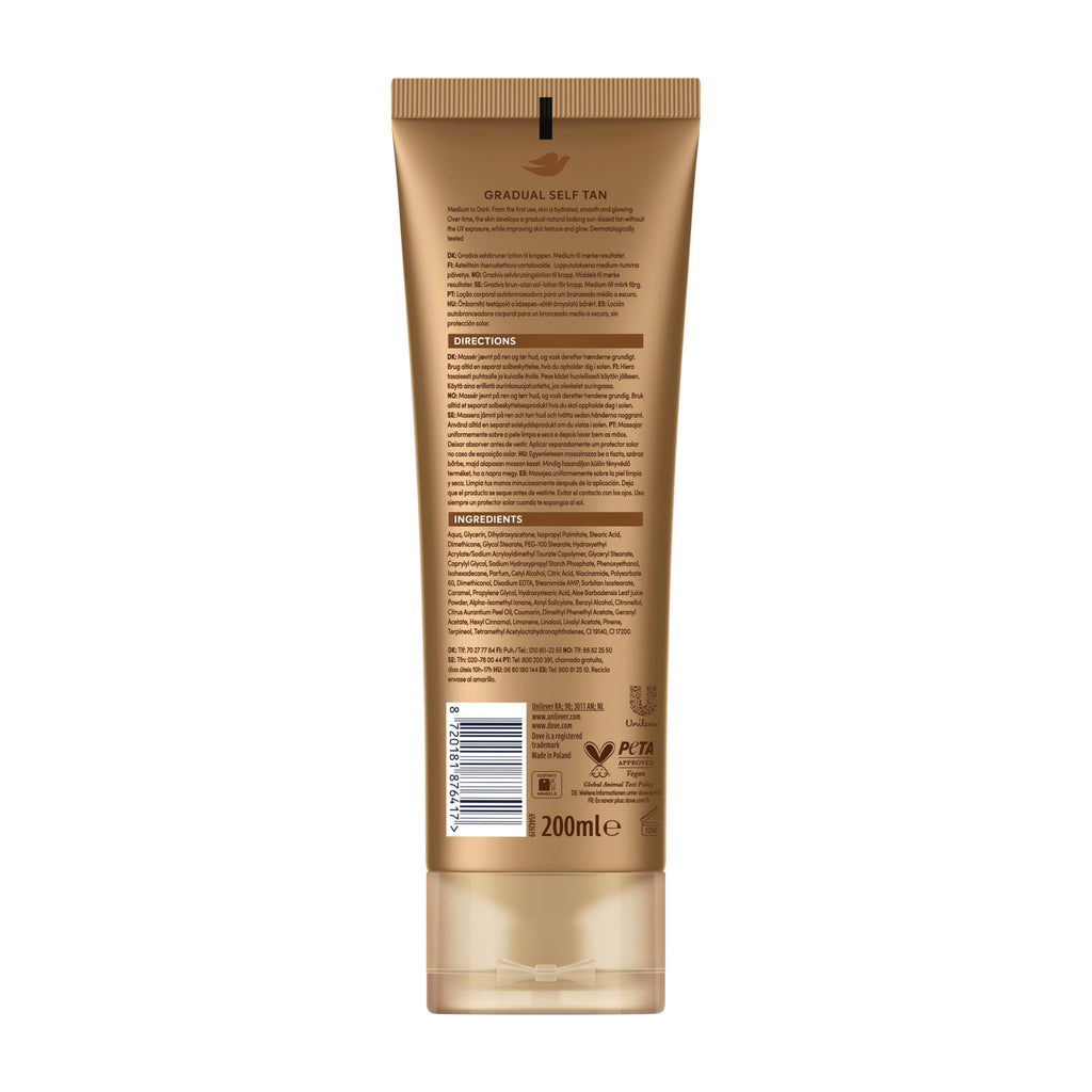 Dove Gradual tan lotion SUMMER REVIVED medium/dark, 200 mL