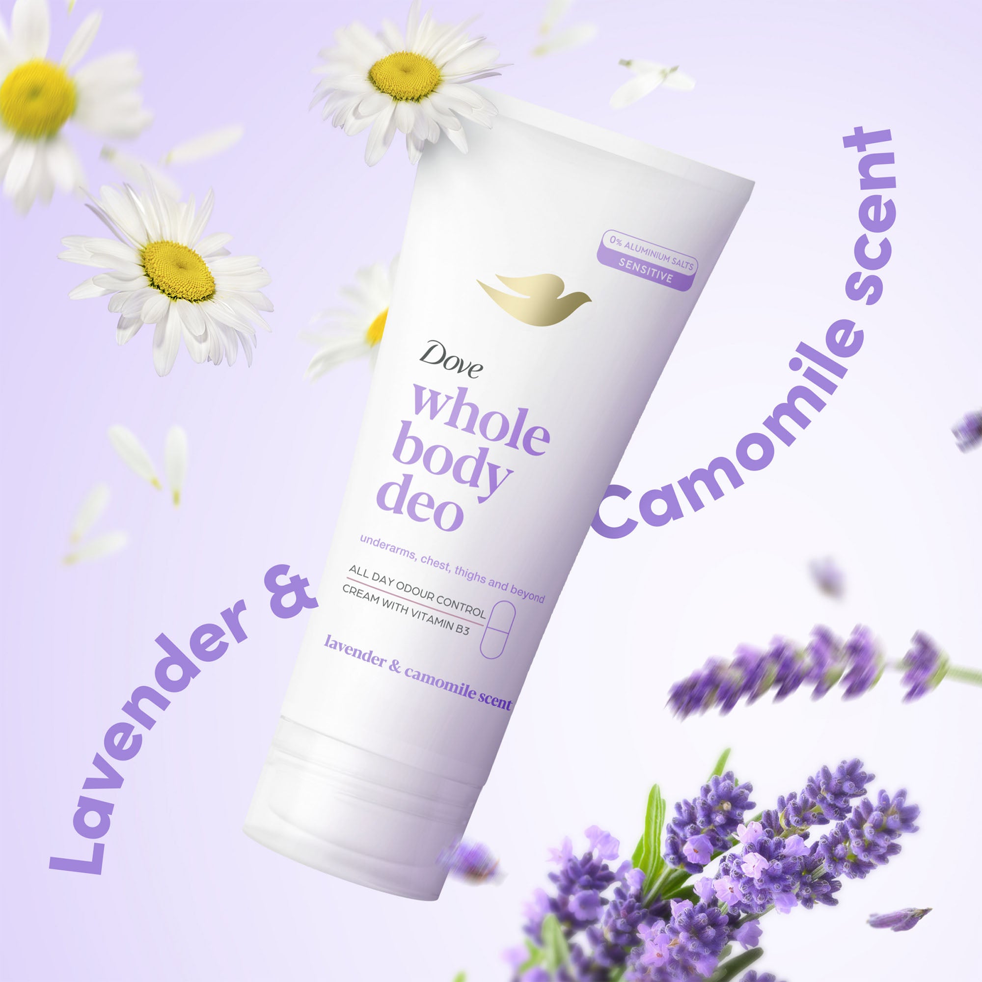 Dove Whole Body Deodorant Cream lavender & chamomile, 75 mL
