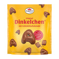 Dr Quendt Dinkelchen milk chocolate crispy biscuits packaging on a white background