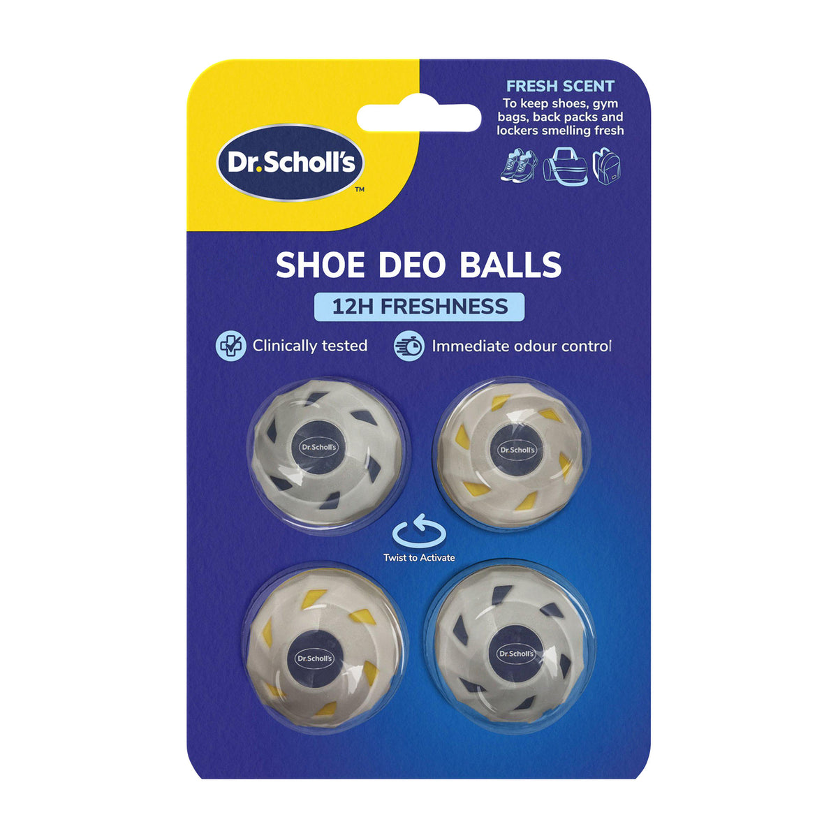 Dr Scholl's Shoe Deo Balls, 4 Count – Peppery Spot