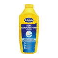 A bottle of Dr Scholl's Ultra Odor Stop foot powder, predominantly yellow in color with product details in text and graphics.