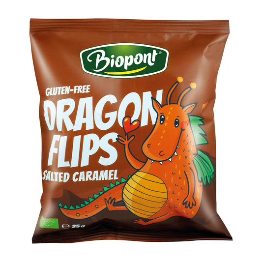 Biopont Dragon Flips Salted Caramel Gluten-free Corn Snack, 25 g