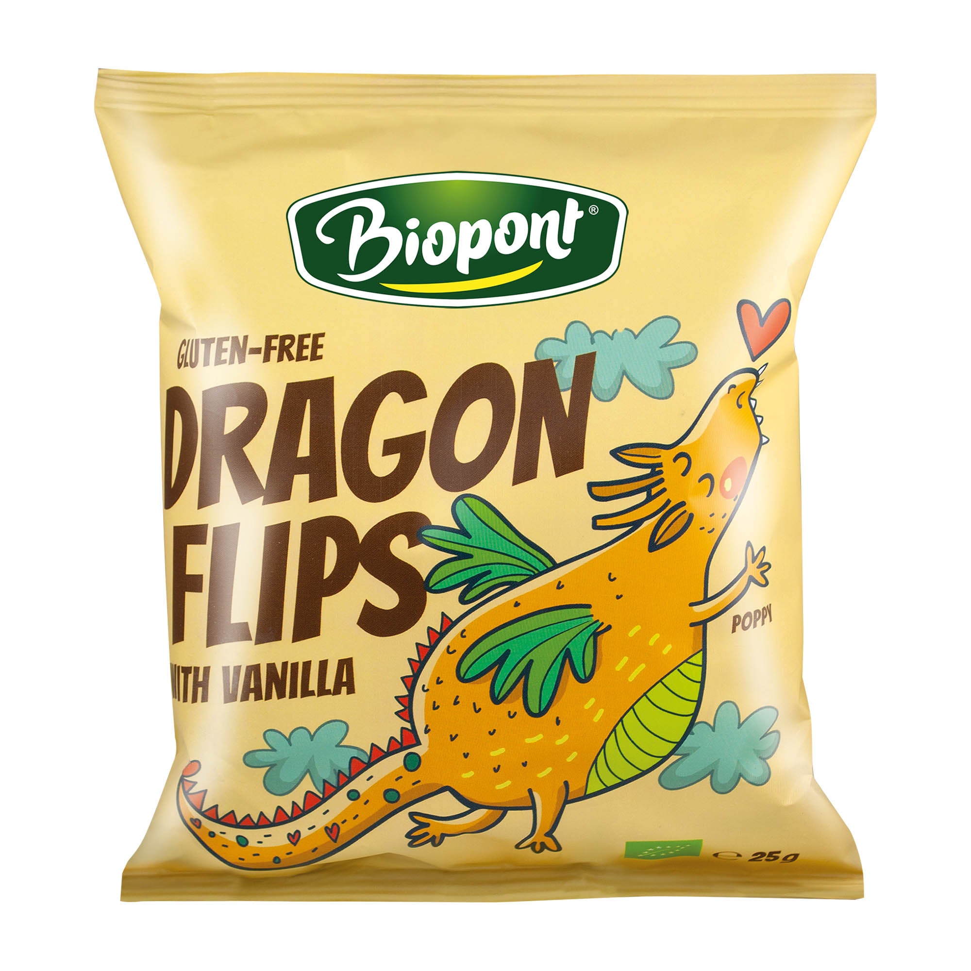 Biopont Dragon Flips Vanille Glutenfreier Maissnack, 25 g