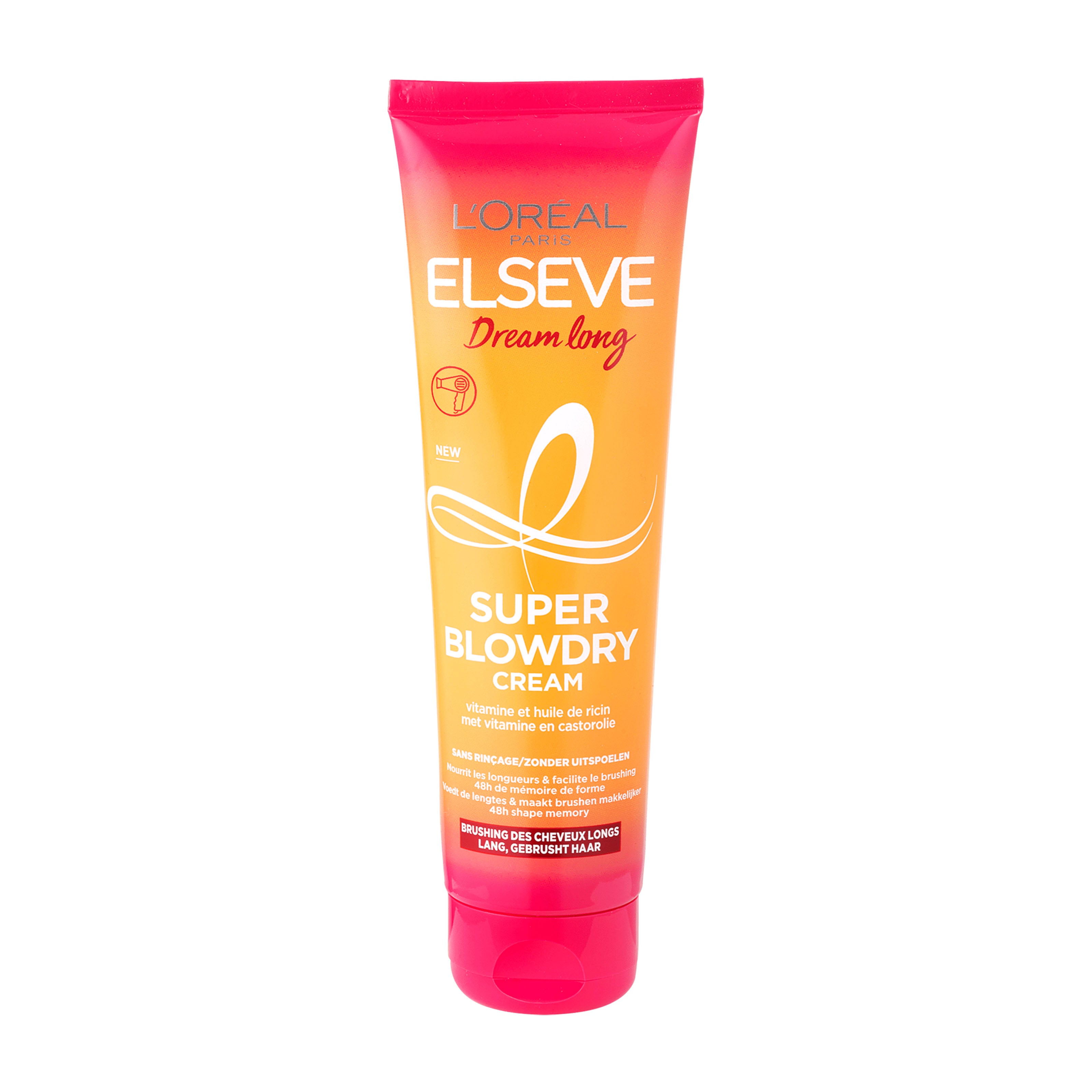L'Oreal Elseve Super Blowdry Cream tube on a white background