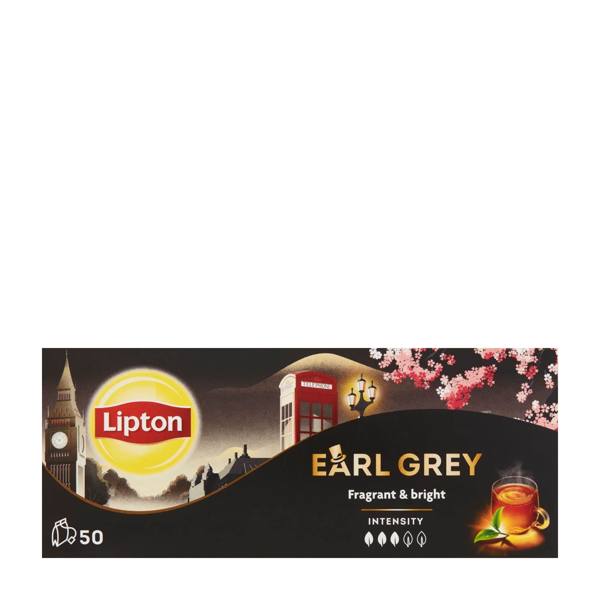 Lipton Thé noir Earl Grey, 50 sachets