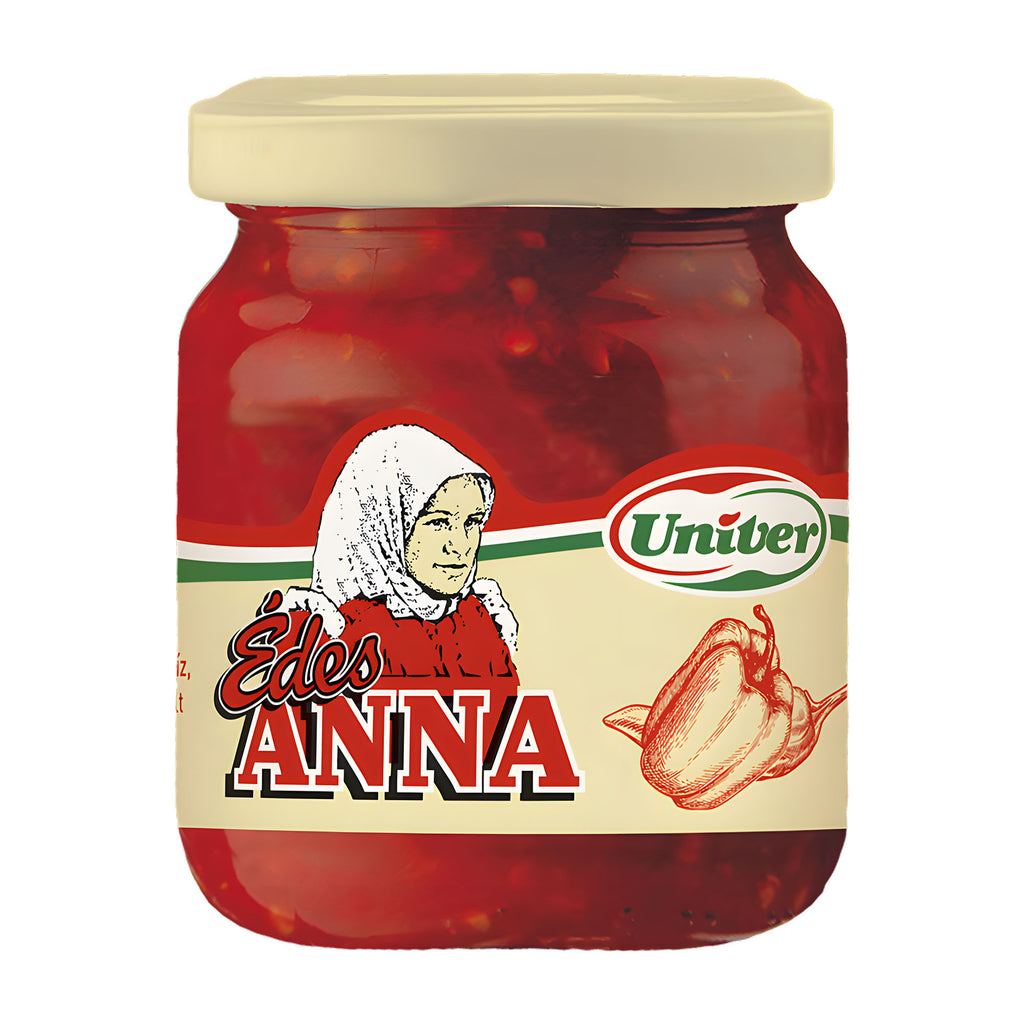 Glass jar of Edes Anna with Univer logo on a white background