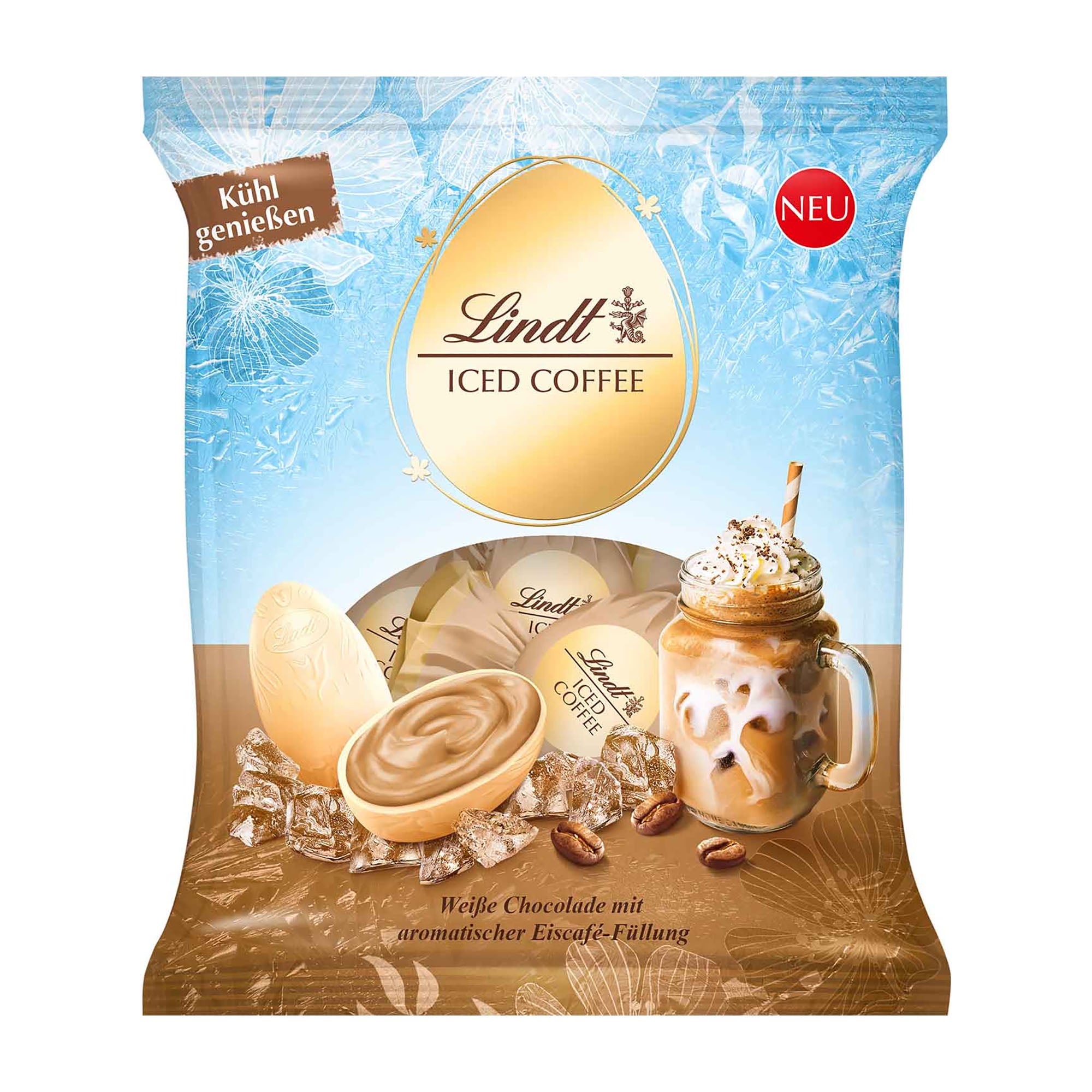 Lindt Iced Coffee Eggs on a white background