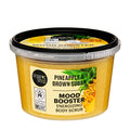 Container of Organic Shop Pineapple & Brown Sugar Mood Booster energizing body scrub on a white background