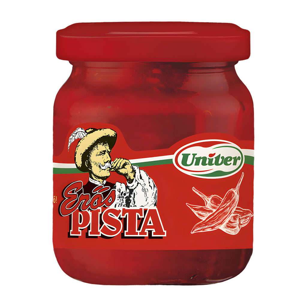 Eros Pista raw minced paprika in a glass packaging