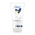 A tube of Dove Body Love Essential Care Hand Cream with a blue and white packaging design.