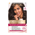 L'Oreal Paris Excellence Creme 2 Very Dark Brown permanent hair color kit box on a white background.