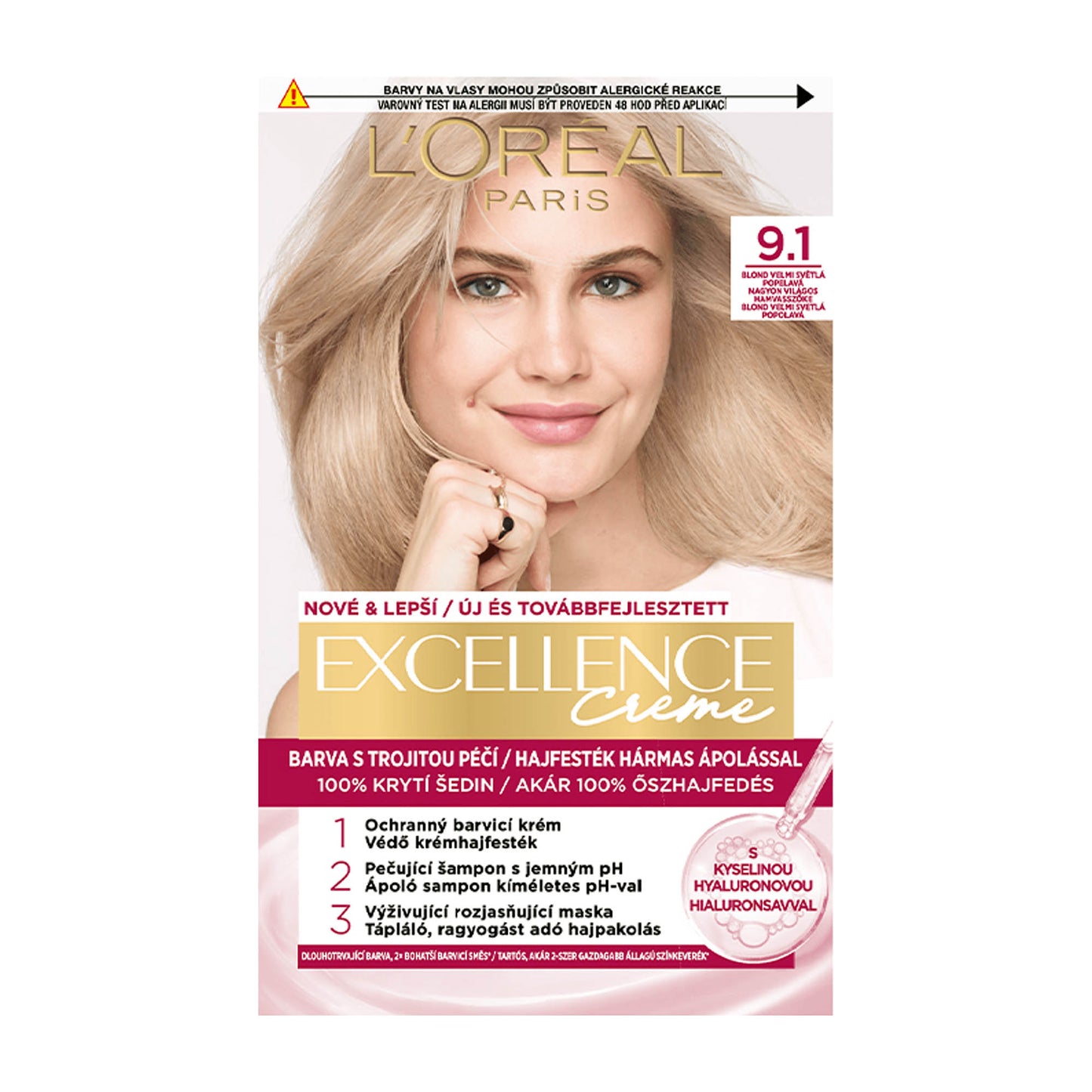 Loreal Paris Excellence 9.1 Sehr helles Aschblond permanente Haarfarbe