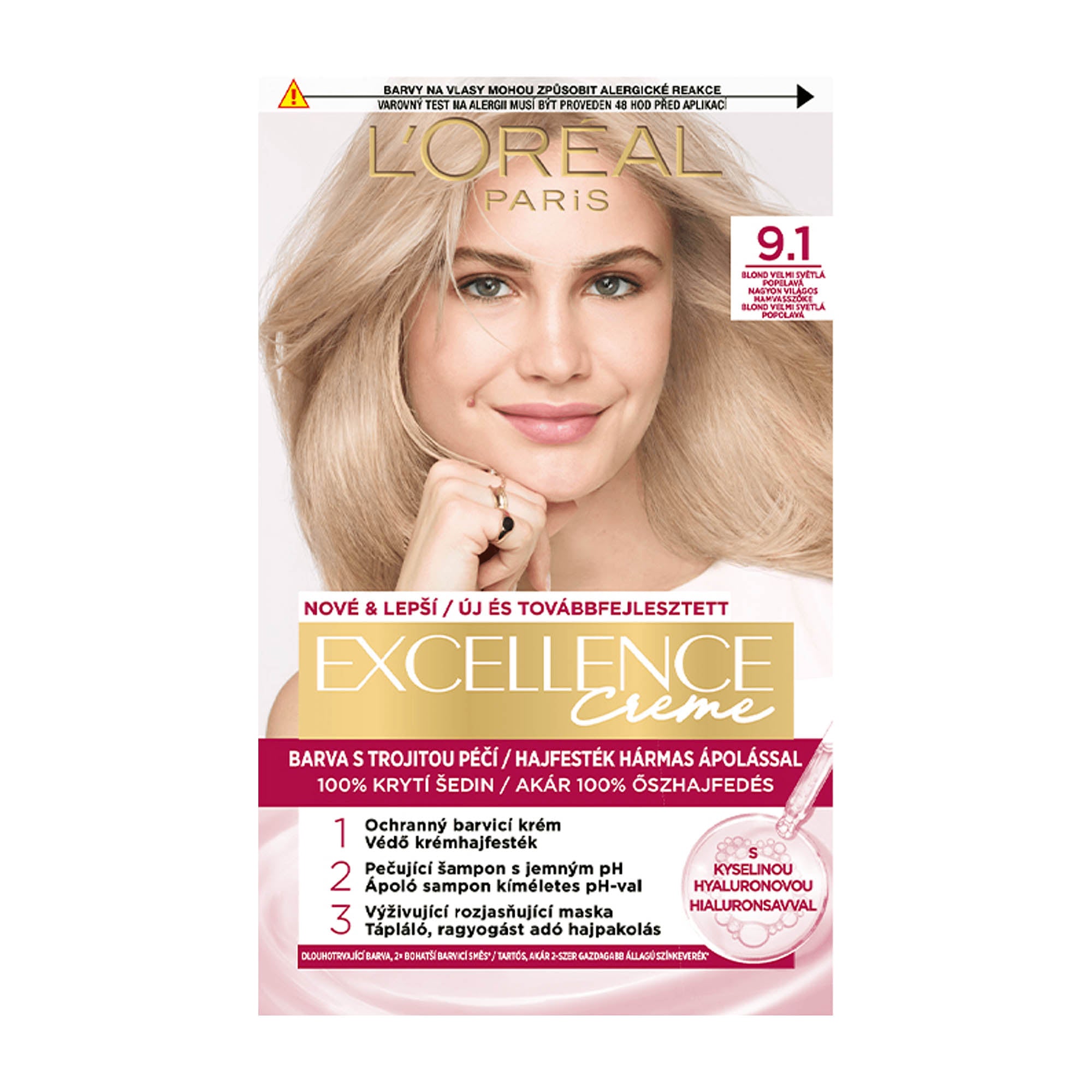 Loreal Paris Excellence 9.1 Blond Très Clair Cendré Coloration permanente
