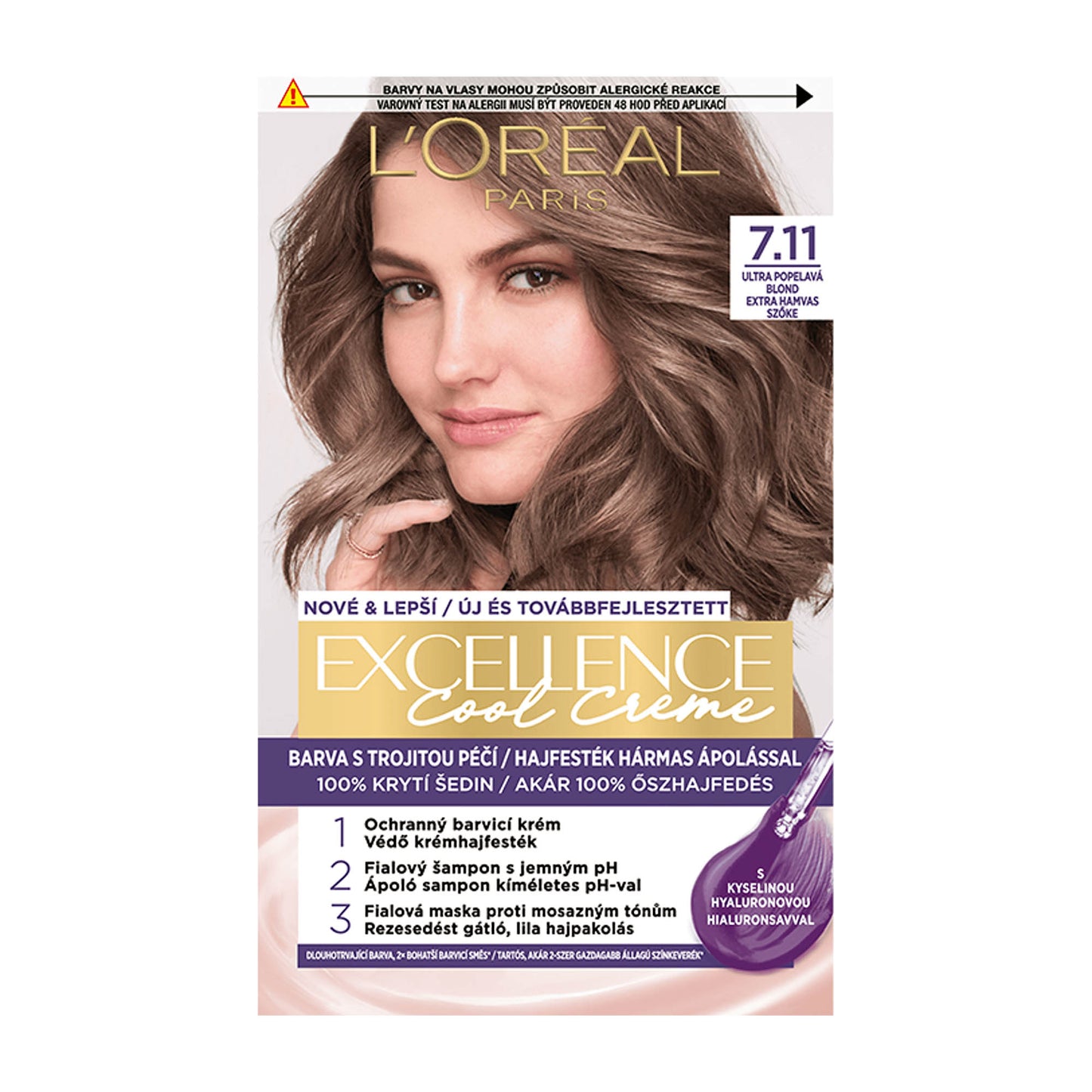 Loreal Paris Excellence Cool Creme 7.11 Sehr Aschblond permanente Haarfarbe