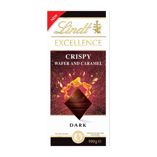 Lindt Excellence Crispy Wafer & Caramel Zartbitterschokolade, 100 g