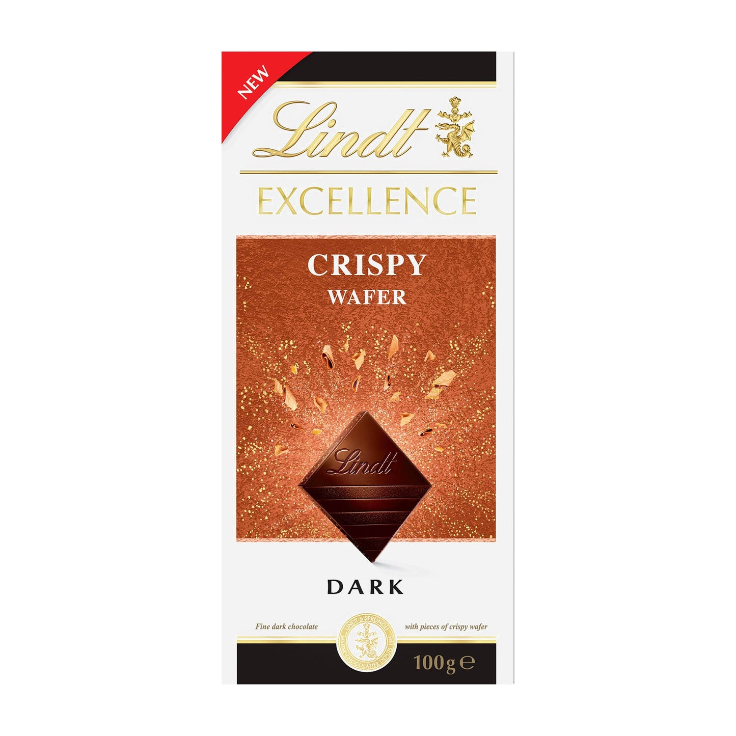 Lindt Excellence Crispy Wafer Zartbitterschokoladetafel, 100 g