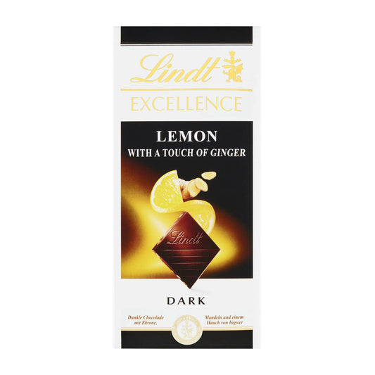 Lindt Excellence Zartbitterschokolade Zitrone mit einem Hauch Ingwer, 100 g