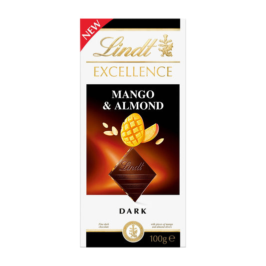 Lindt Excellence Tafelschokolade Mango & Mandel Zartbitter, 100 g