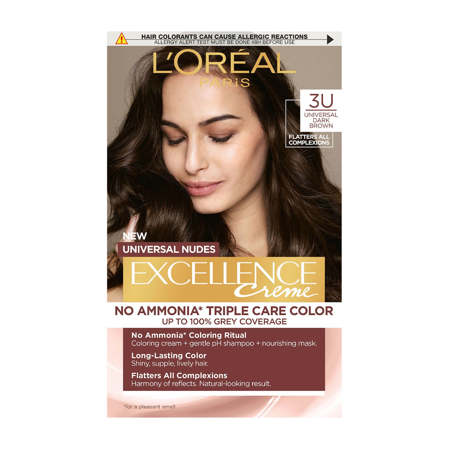 Loreal Paris Excellence Universal Nudes 3U Dark Brown permanent hair color