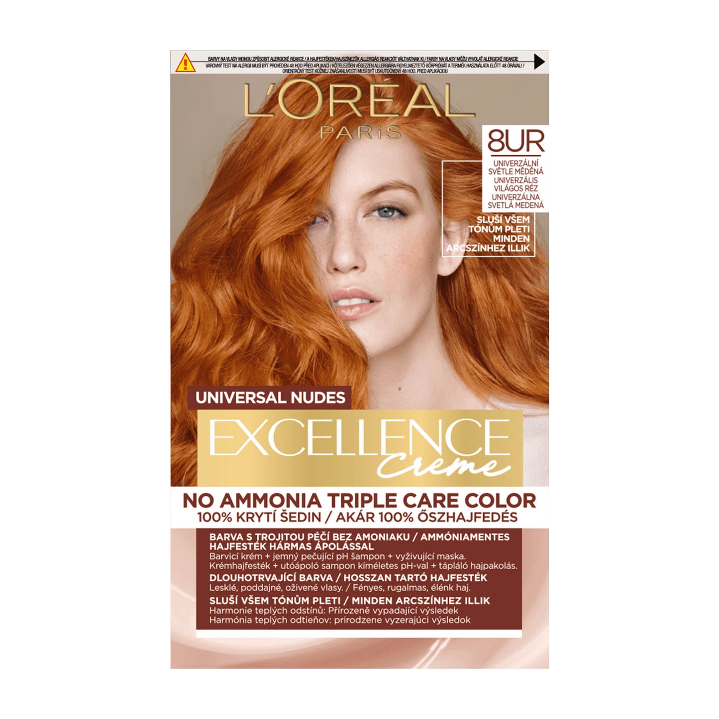 Loreal Paris Excellence Universal Nudes 8UR Light Copper permanent hair color