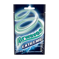 A pack of Airwaves Extreme chewing gum dragees, featuring a blue and green design with lightning graphics, indicating a minty freshness.